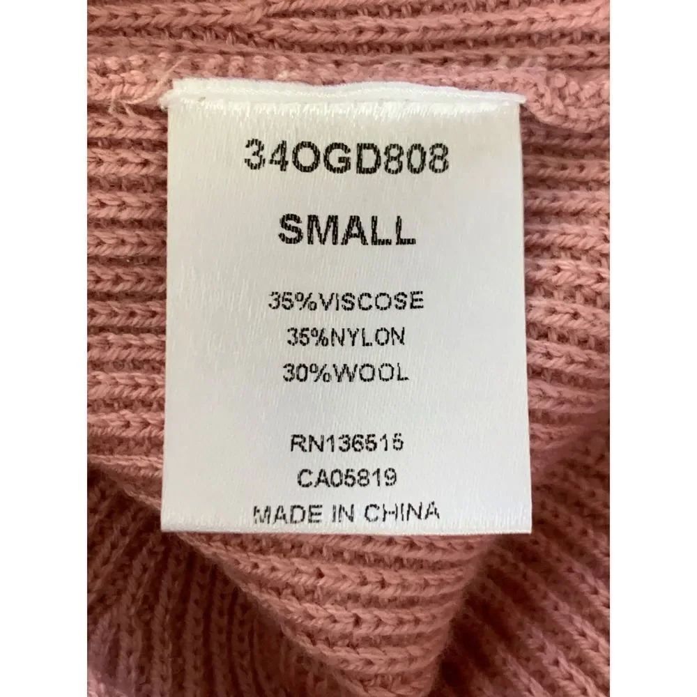 One Grey Day Pink Mock Neck Sleeveless Wool Blend Knit Sweater Tunic Size Small - Picture 10 of 12